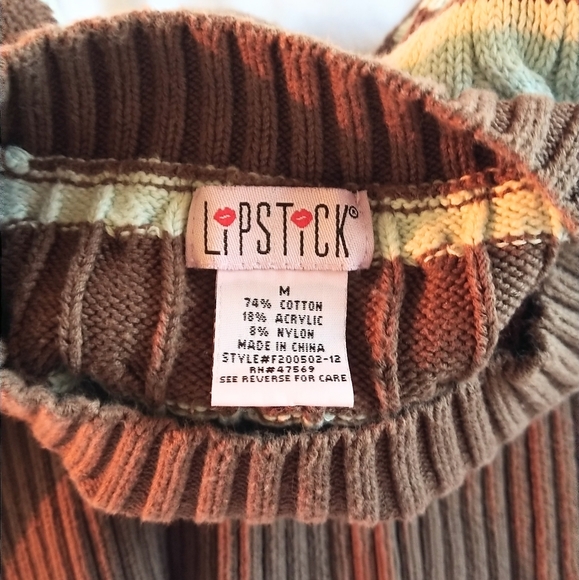 Lipstick Sweater Crop Top Striped - Picture 4 of 5